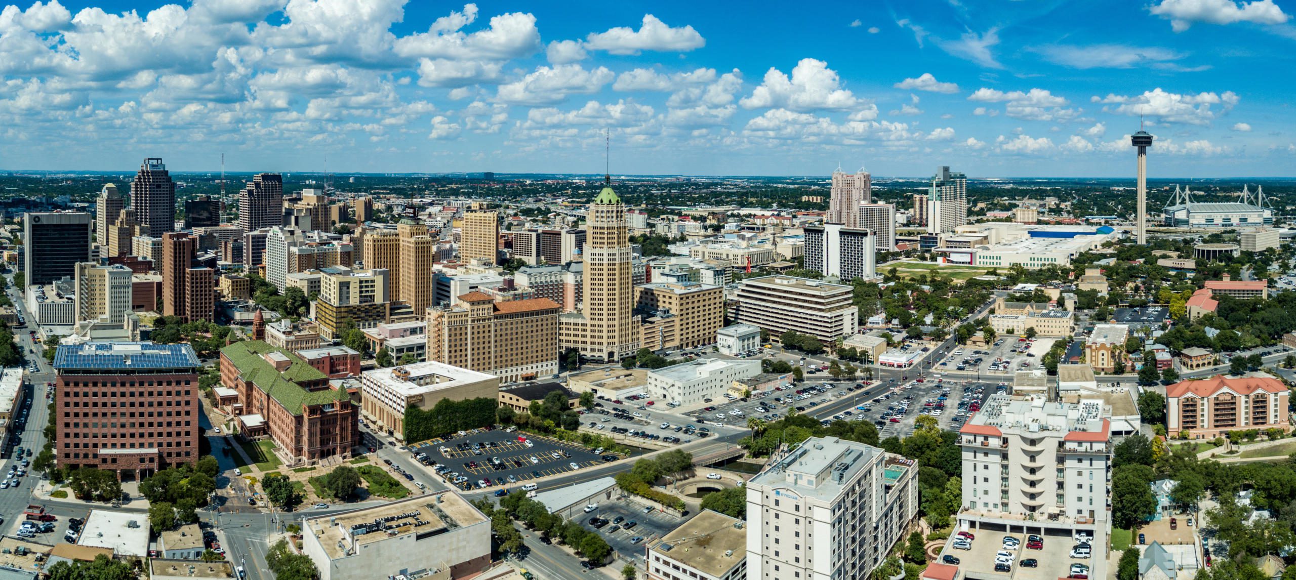 Arial view of downtown San Antonio