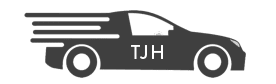 Car with TJH logo zooming